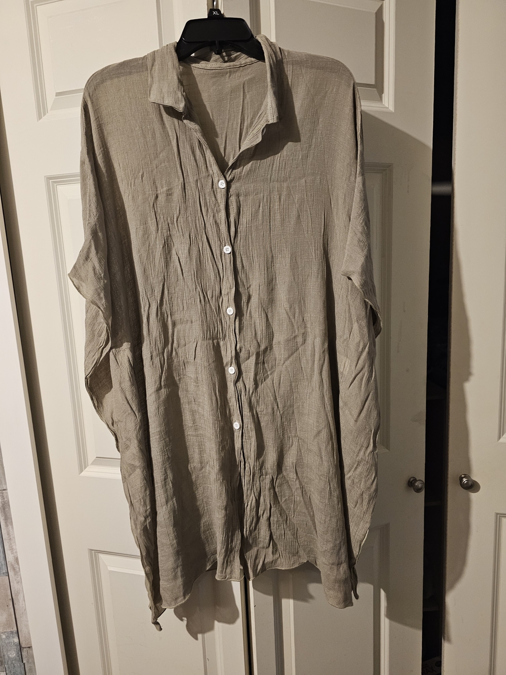 Woman's Gauzy Beach Cover Up. Taupe Very Flattering